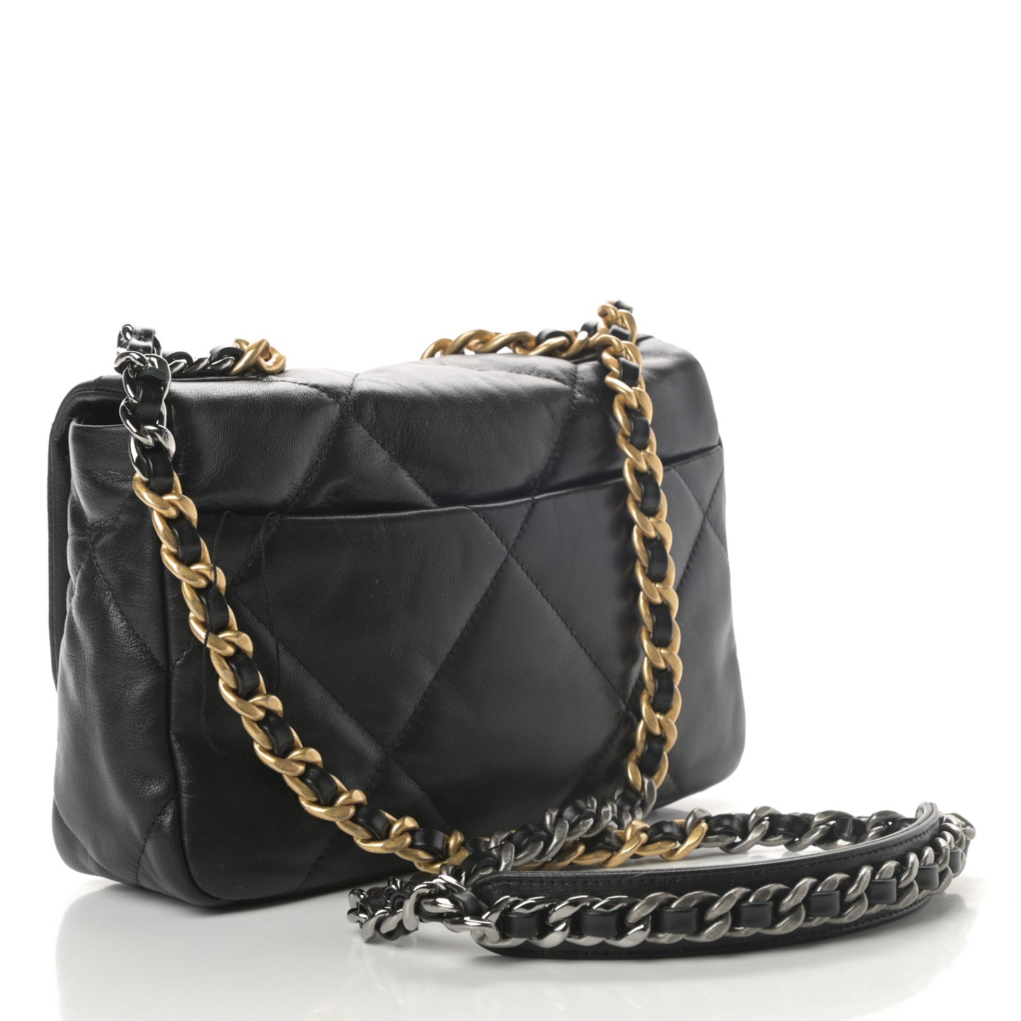 Goatskin Quilted Medium Chanel 19 Flap Black