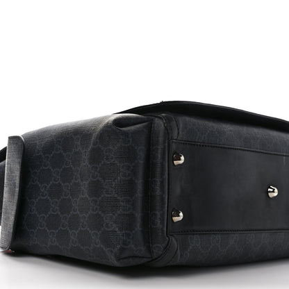 Gucci GG Supreme Monogram Web Messenger Diaper Bag Black Grey 8 of 13