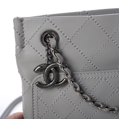 Chanel Calfskin Stitched Small CC Pocket Shoulder Grey 9 of 13