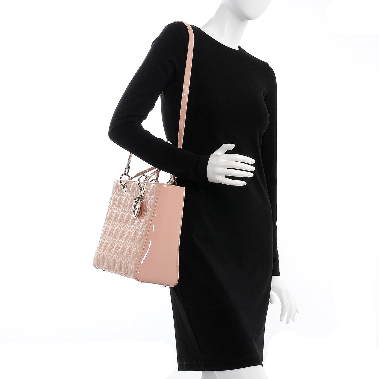Patent Cannage Large Lady Dior Light Pink