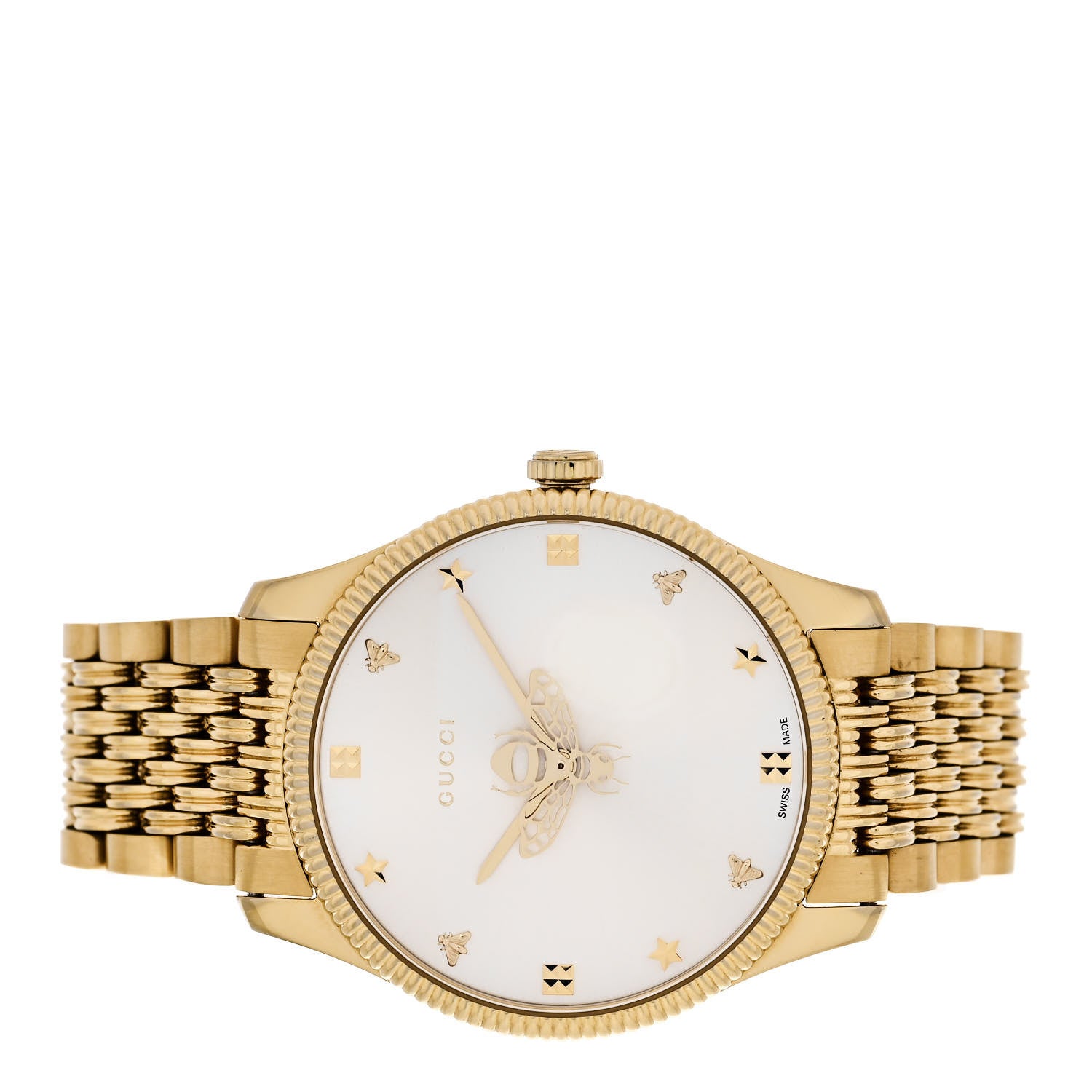 Gucci Stainless Steel 36mm G-Timeless Bee Quartz Watch Gold 2 of 4
