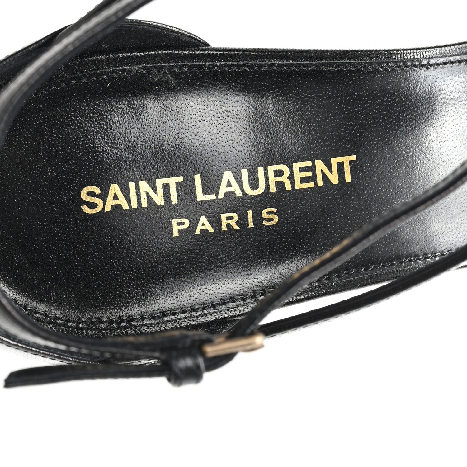 Saint Laurent Calfskin Cassandra 100 Ankle Strap Sandals 41 Black 8 of 10
