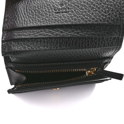 Gucci Dollar Calfskin GG Supreme Monogram GG Marmont Card Case Black Beige Ebony 5 of 11