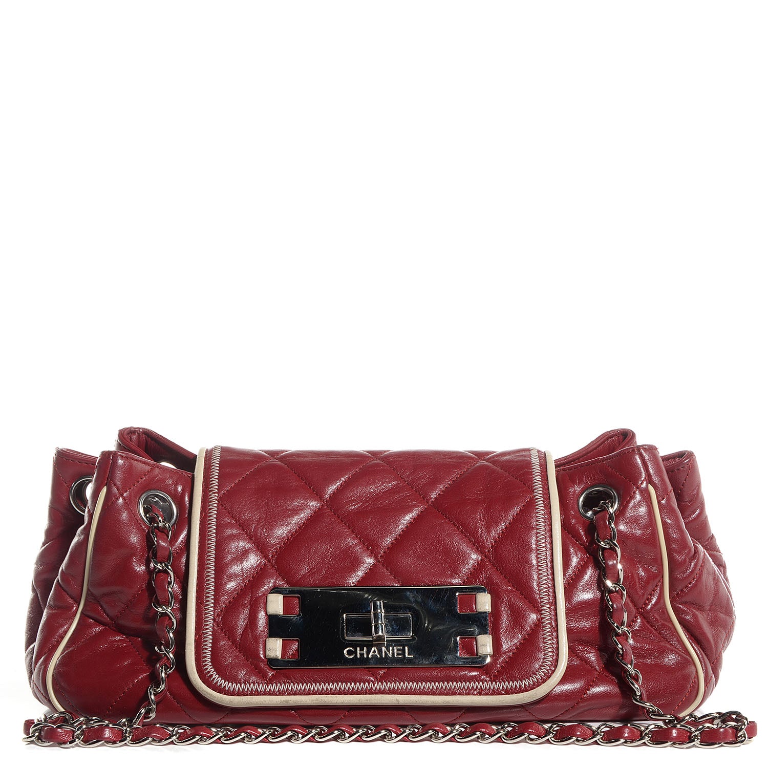 Chanel Lambskin Quilted East West Accordion Flap Red 1 of 8