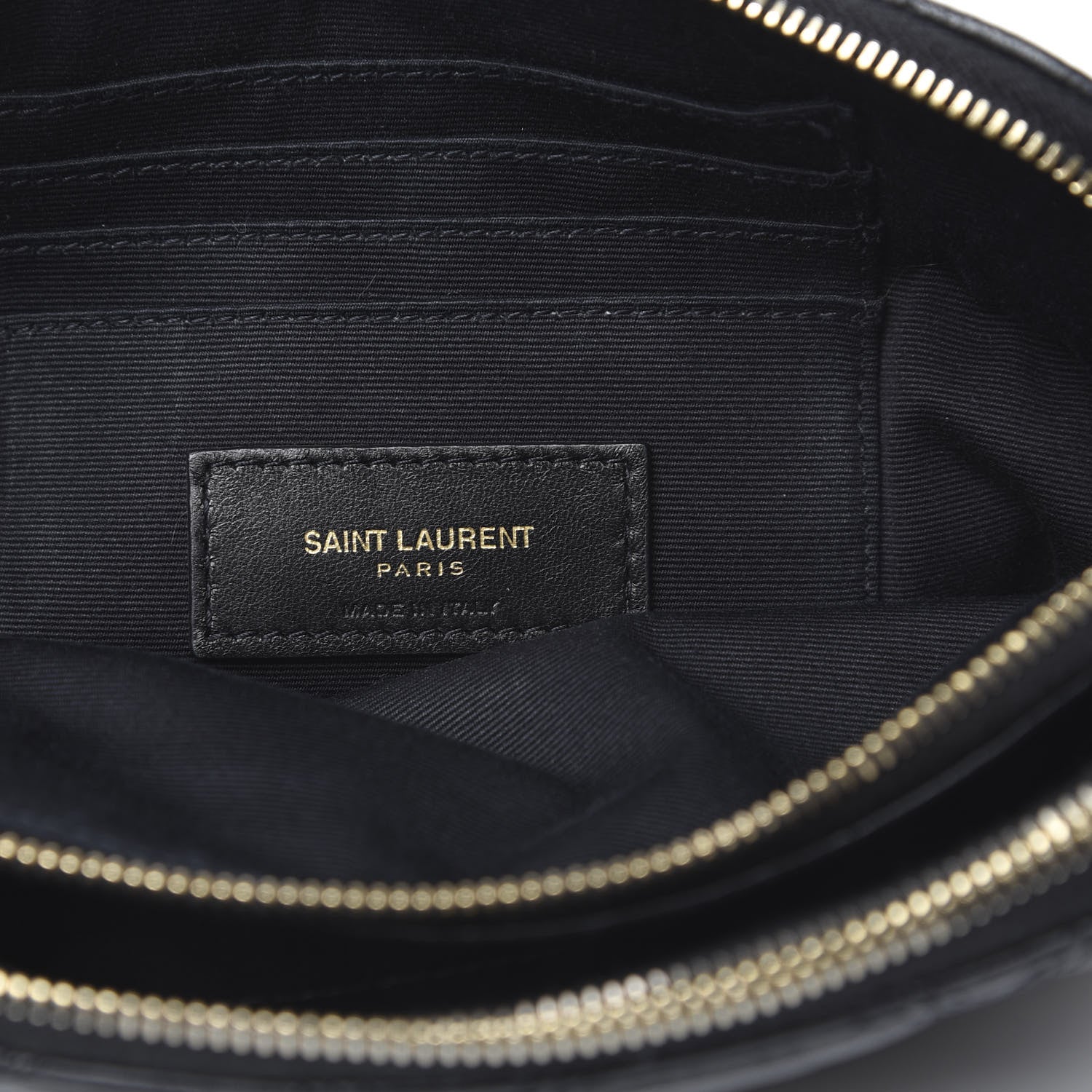 Saint Laurent Grained Lambskin Quilted Mini Becky Double Zip Bag Black 6 of 11