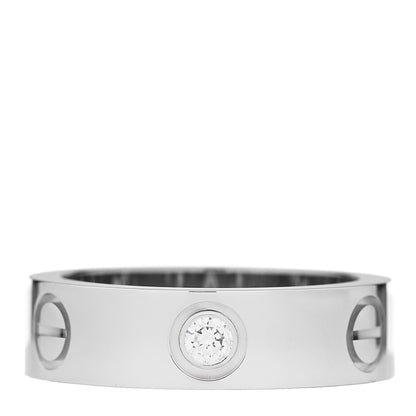 Cartier 18K White Gold 3 Diamond 5.5mm LOVE Ring 51 5.75 3 of 4