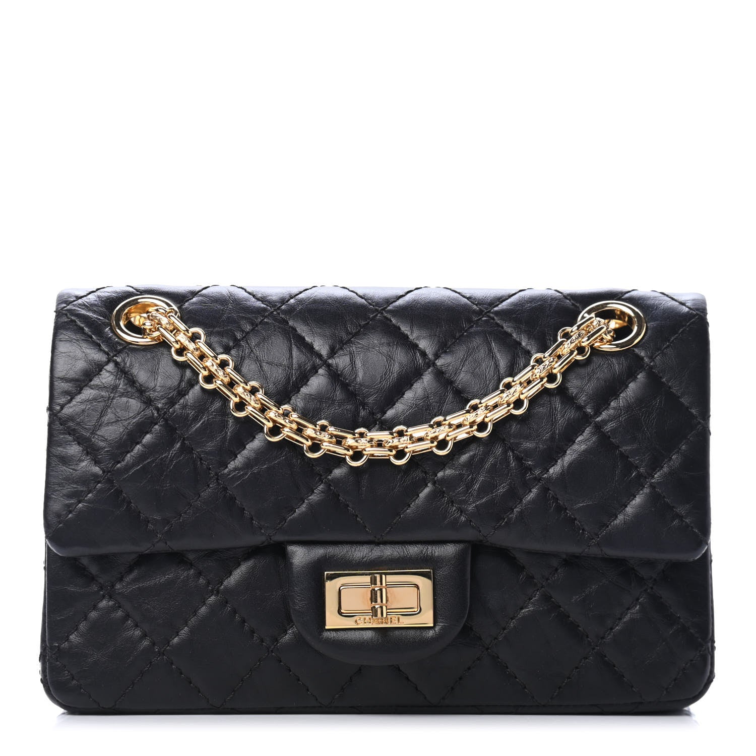 Chanel Aged Calfskin Quilted 2.55 Reissue Mini Flap Black 1 of 4