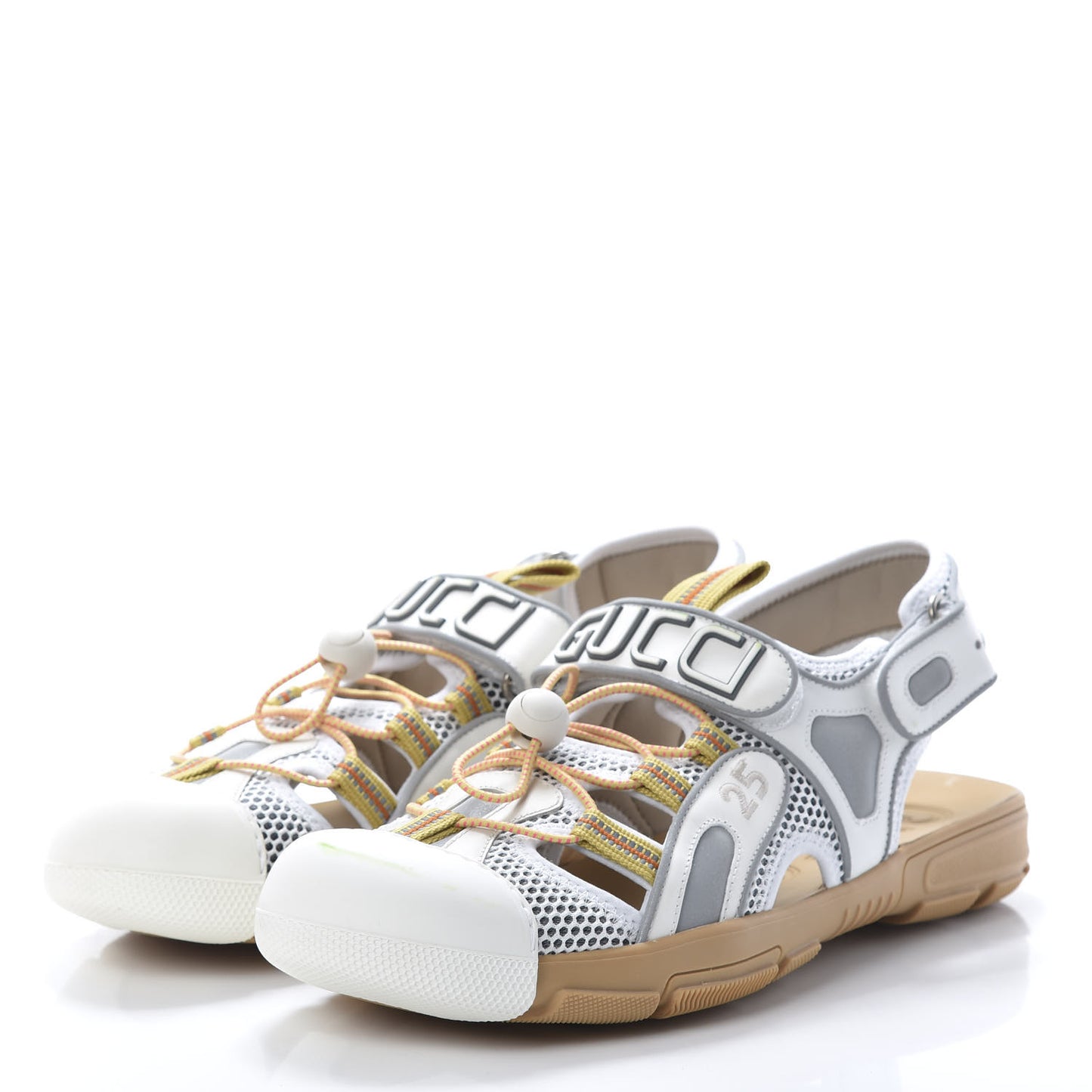 Mesh Fabric Mens Tinsel Sport Sandals 10.5 White Silver