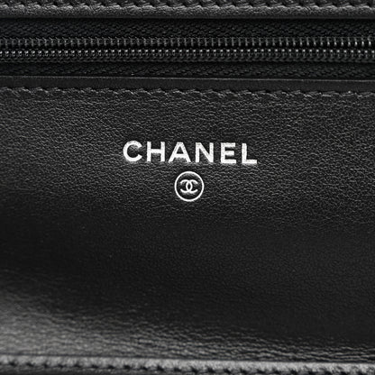 Chanel Patent Quilted Bi-Color Wallet On Chain WOC Pink Black 6 of 10