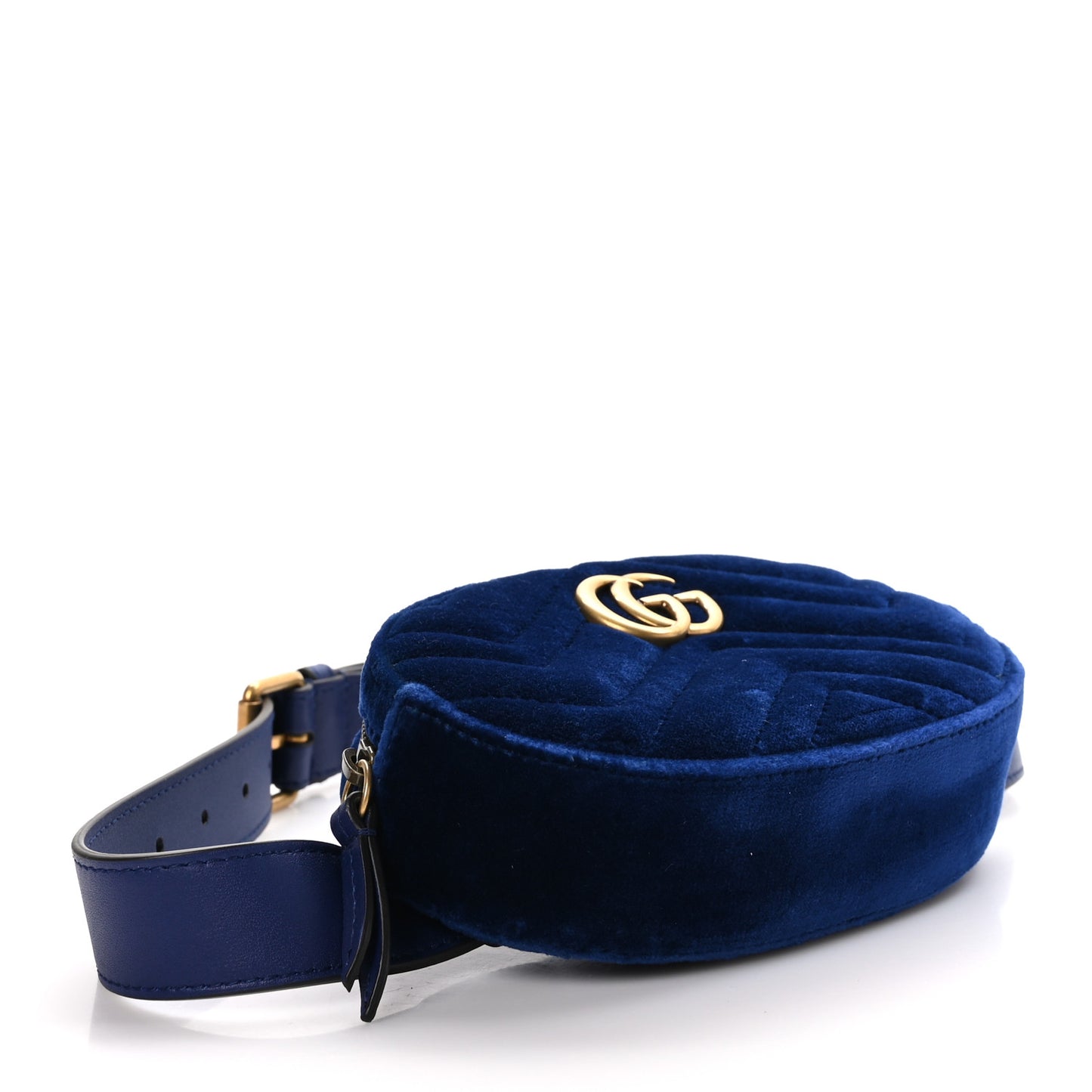 Velvet Matelasse GG Marmont Belt Bag 75 30 Cobalt Blue