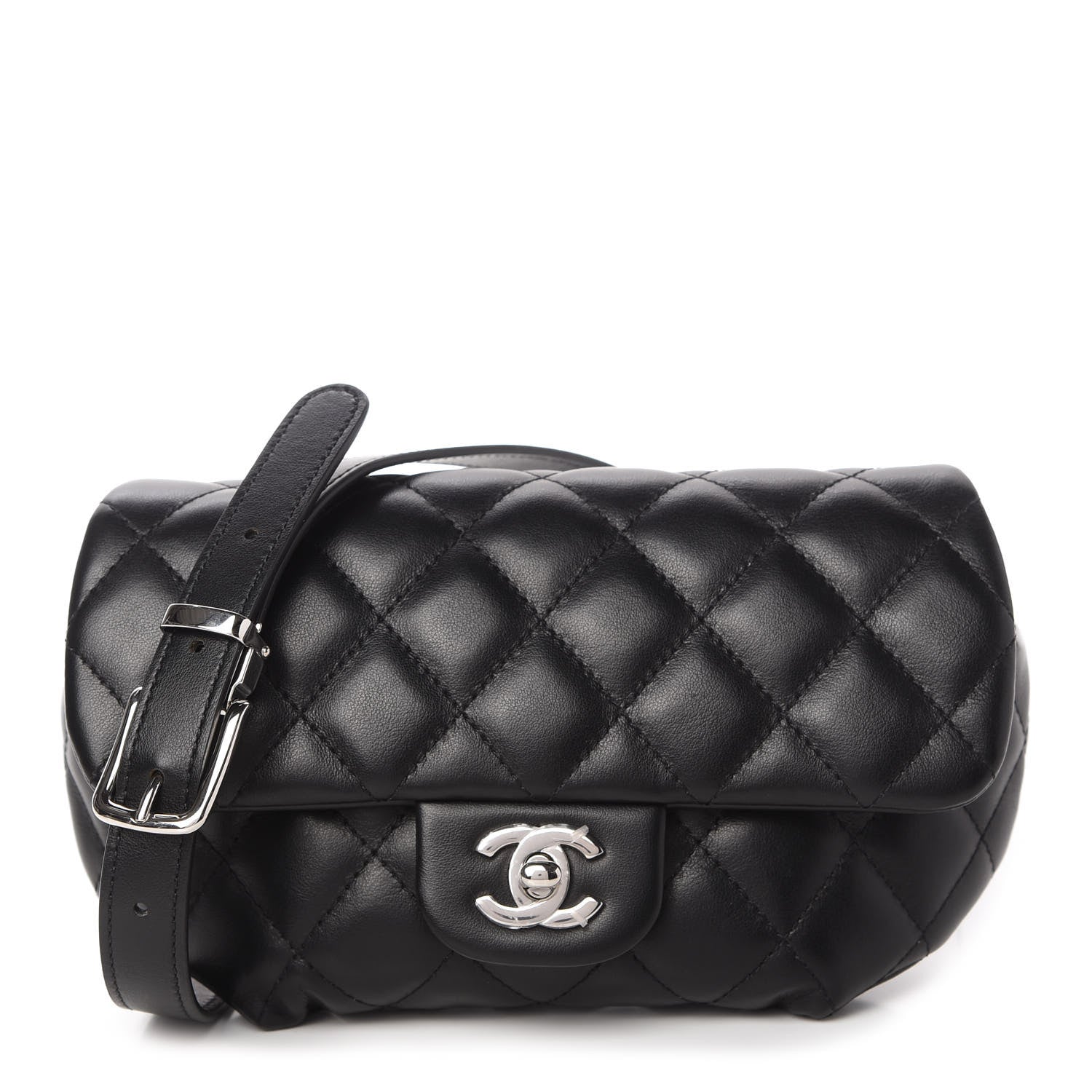 Chanel Calfskin Quilted CC Uniform Flap Belt Bag Black 1 of 11