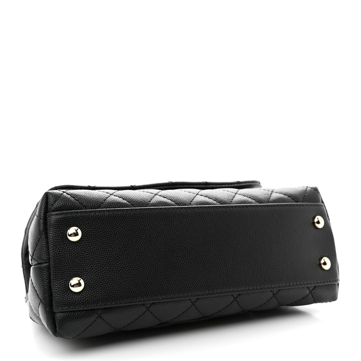 Caviar Quilted Mini Coco Handle Flap Black