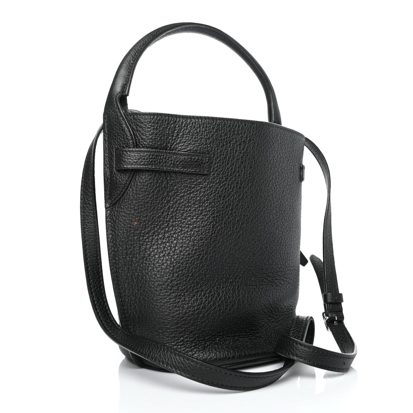 Supple Grained Calfskin Nano Big Bag Bucket Black