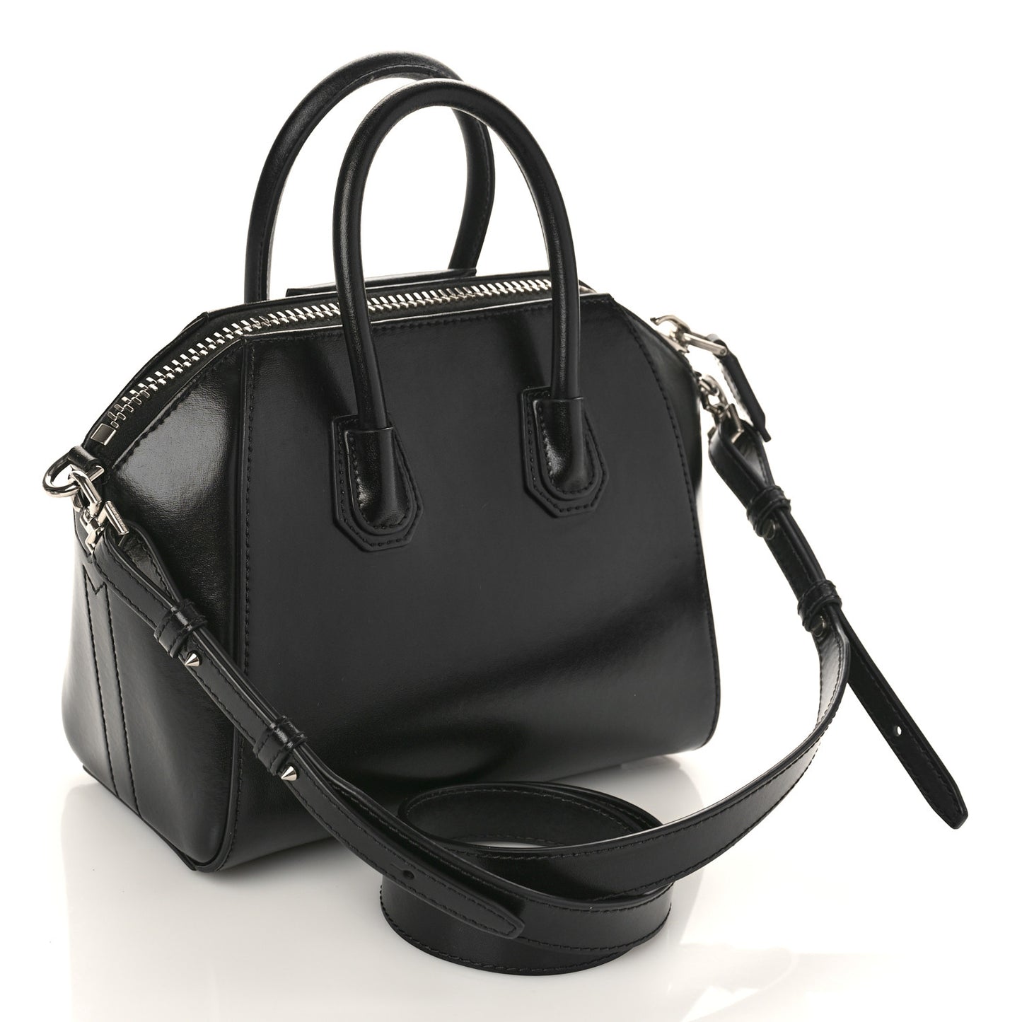 Shiny Lord Calfskin Mini Antigona Black
