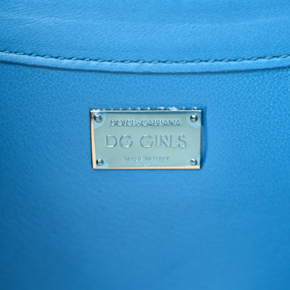 Dolce & Gabbana Brocade Crystal Embellished DG Girls Shoulder Bag Blue 6 of 11