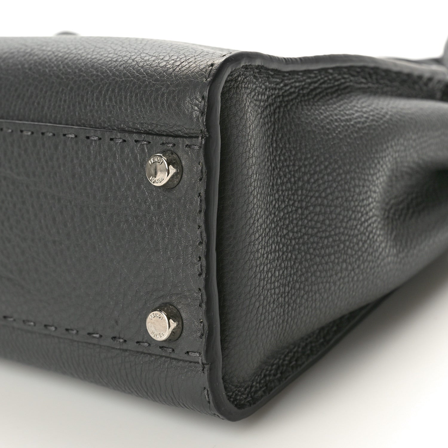 Fendi Cuoio Romano Selleria Bi-Color Medium Peekaboo Iconic Satchel Asfalto Latte 10 of 10