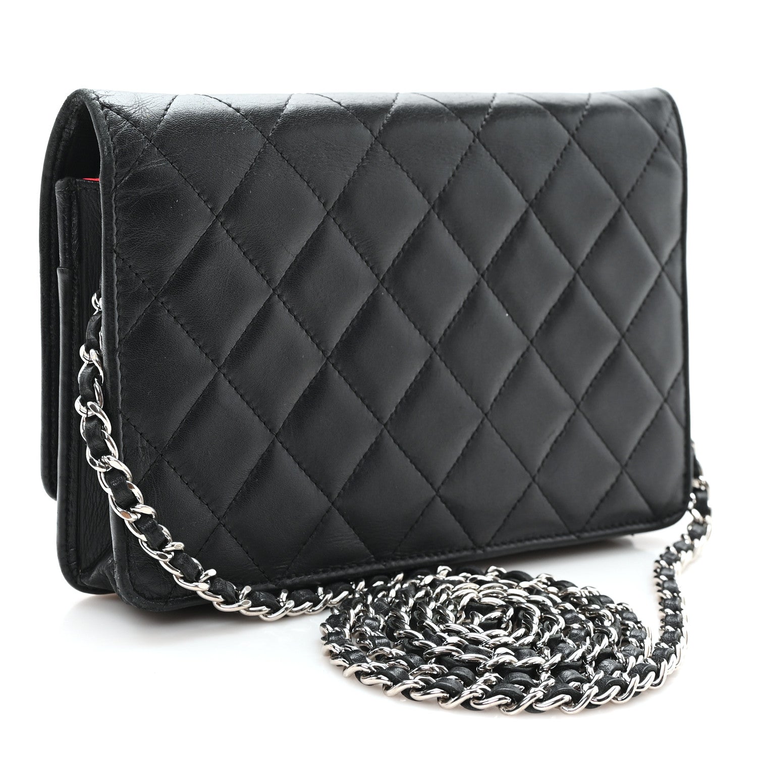 Chanel Calfskin Quilted Cambon Wallet on Chain WOC Black 3 of 13