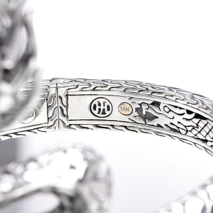 John Hardy Sterling Silver 18K Yellow Gold Naga Dragon Kick Cuff Bracelet 8 of 8
