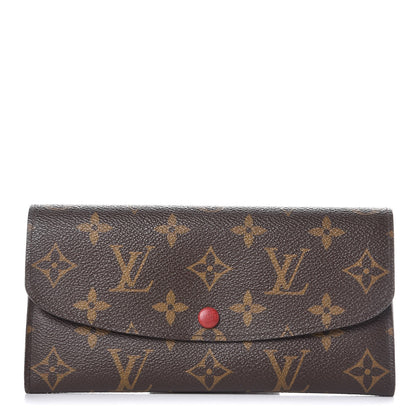 Louis Vuitton Monogram Emilie Wallet Red 1 of 8