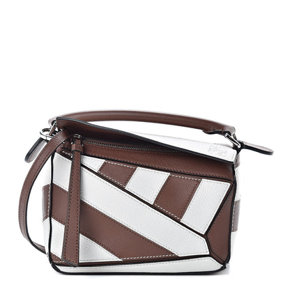 Loewe Calfskin Rugby Mini Puzzle Bag Brunette Soft White 1 of 10
