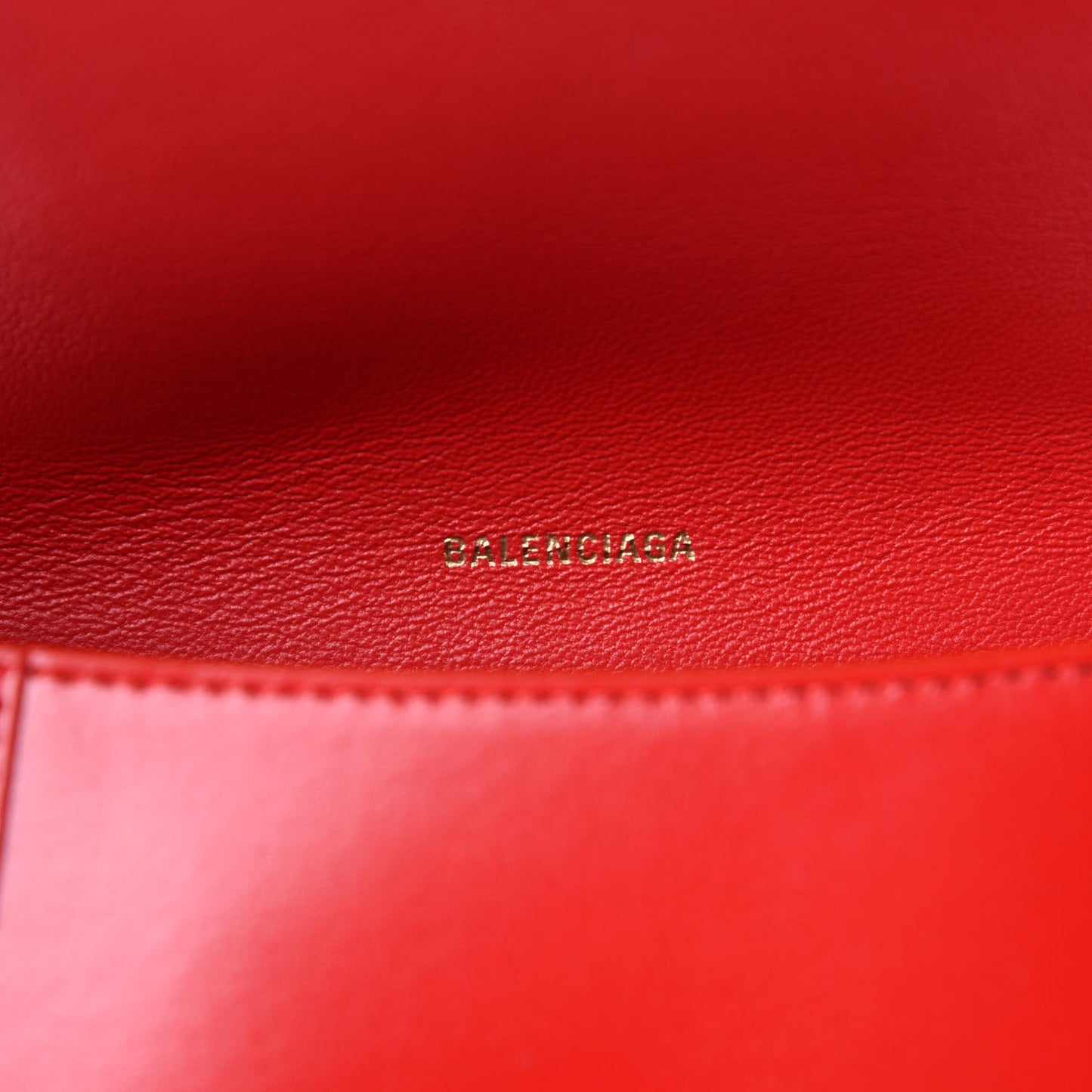 Shiny Box Calfskin Small Hourglass Top Handle Bag Bright Red