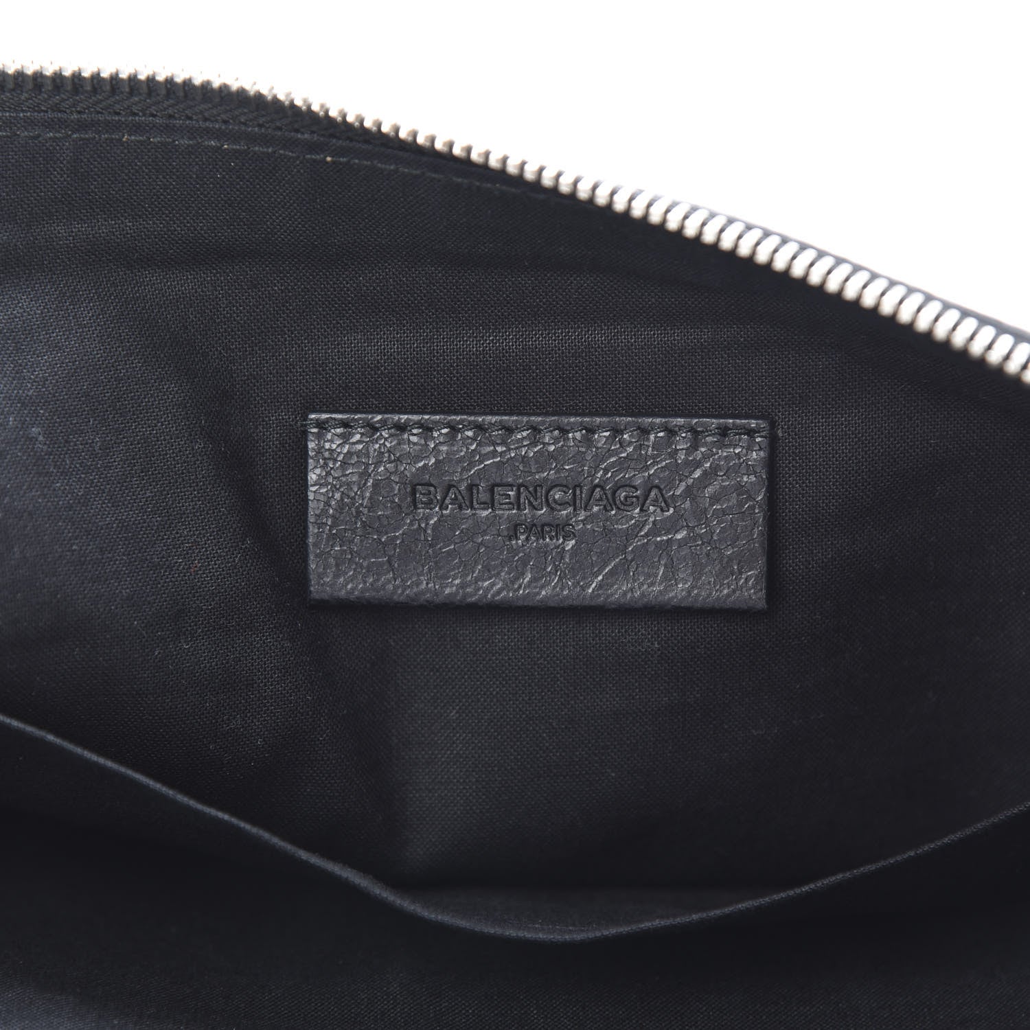 Balenciaga Agneau Classic Silver Hardware Pouch Clutch Black 6 of 7