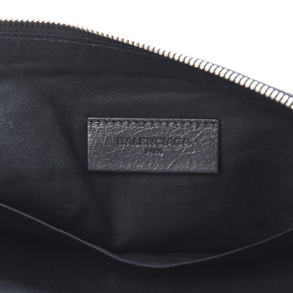 Balenciaga Agneau Classic Silver Hardware Pouch Clutch Black 6 of 7