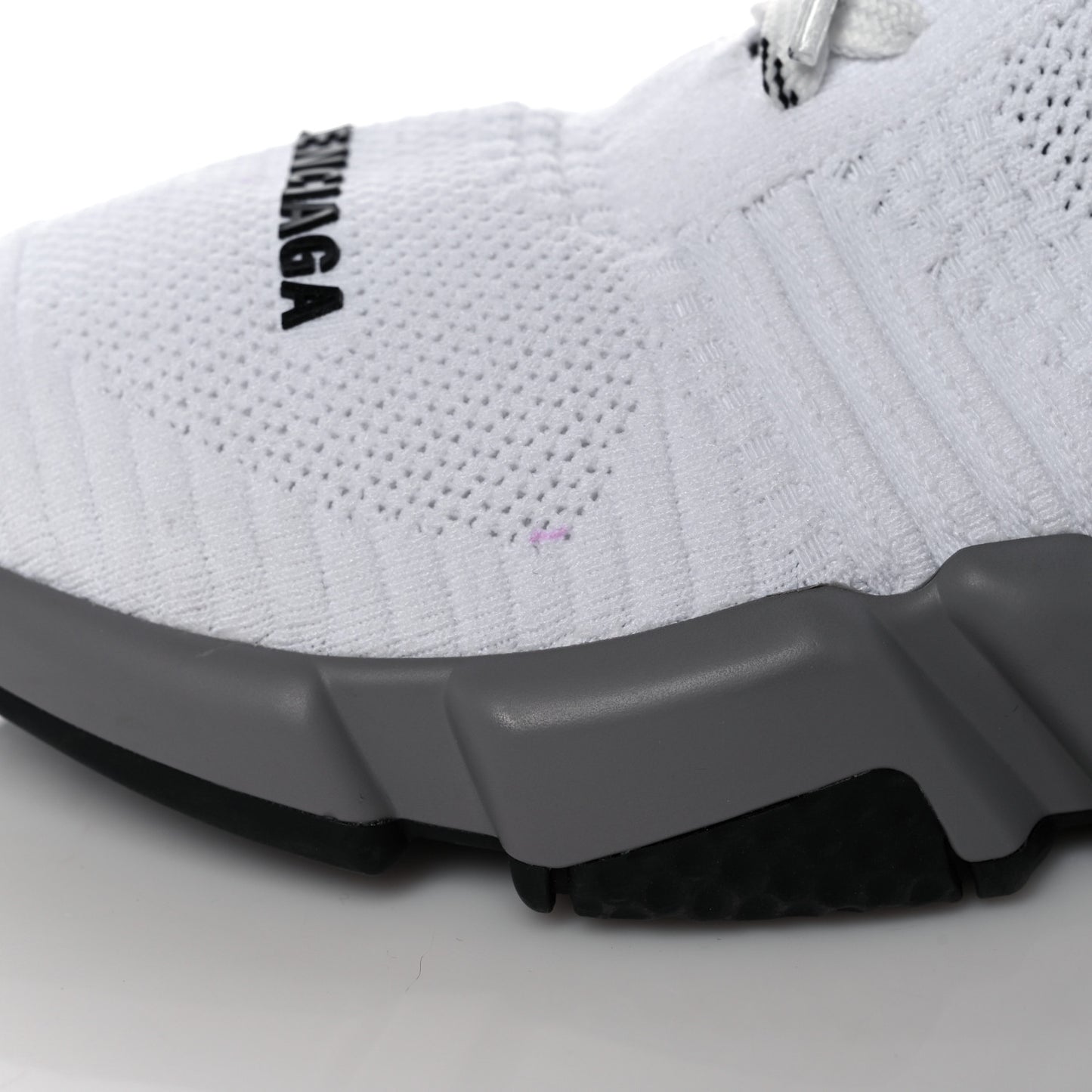 Knit Womens Speed Lace Up Clear Sole Sneakers 35 White
