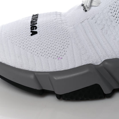 Balenciaga Knit Womens Speed Lace Up Clear Sole Sneakers 35 White 10 of 12