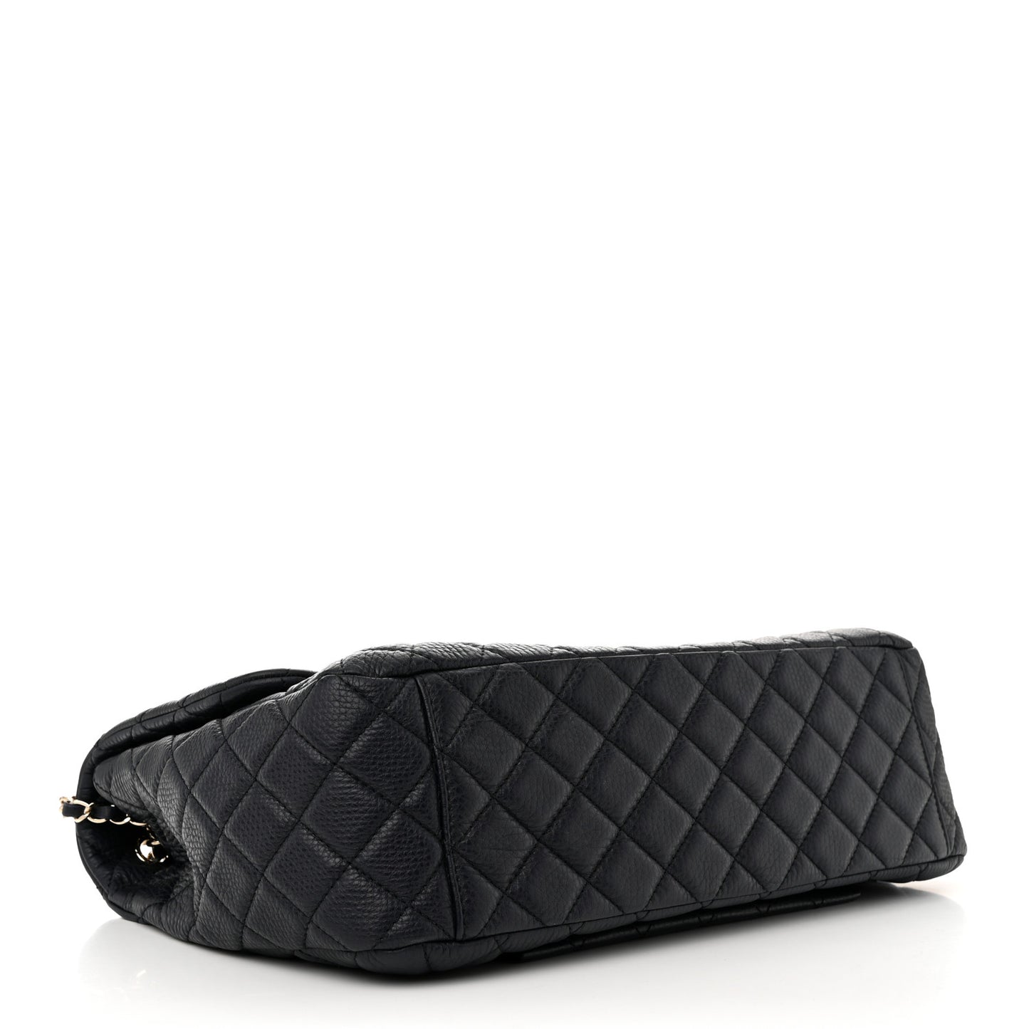Grained Calfskin Quilted Small XXL Travel Flap Bag Navy