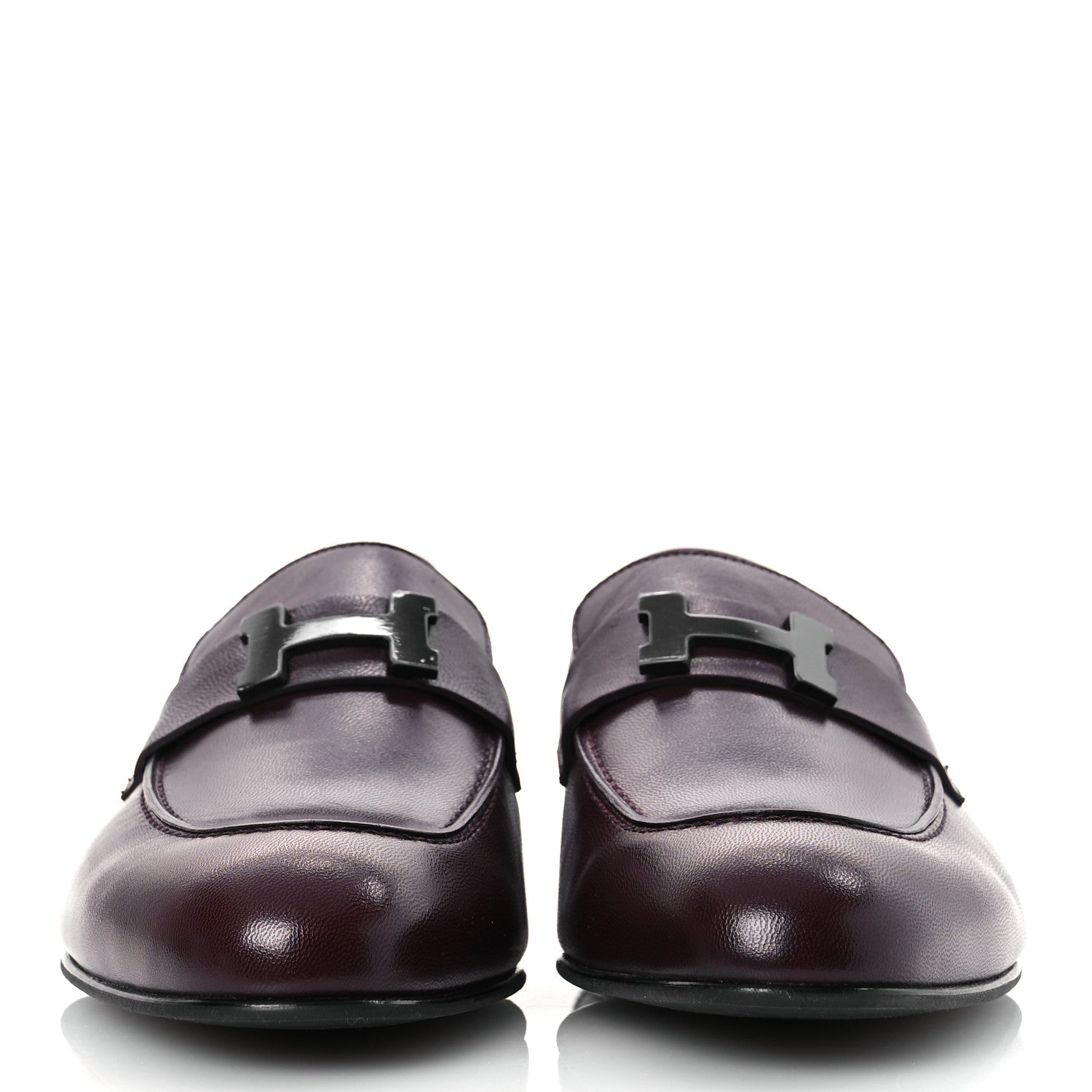Hermes Goatskin Mens Paris Loafers 42 Marron Mahogany 3 of 13