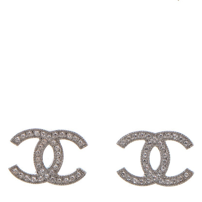 Chanel Crystal CC Earrings Silver 1 of 5