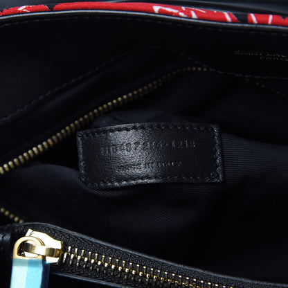 Saint Laurent Canvas Bandana Medium Loulou Chain Satchel Red 7 of 11