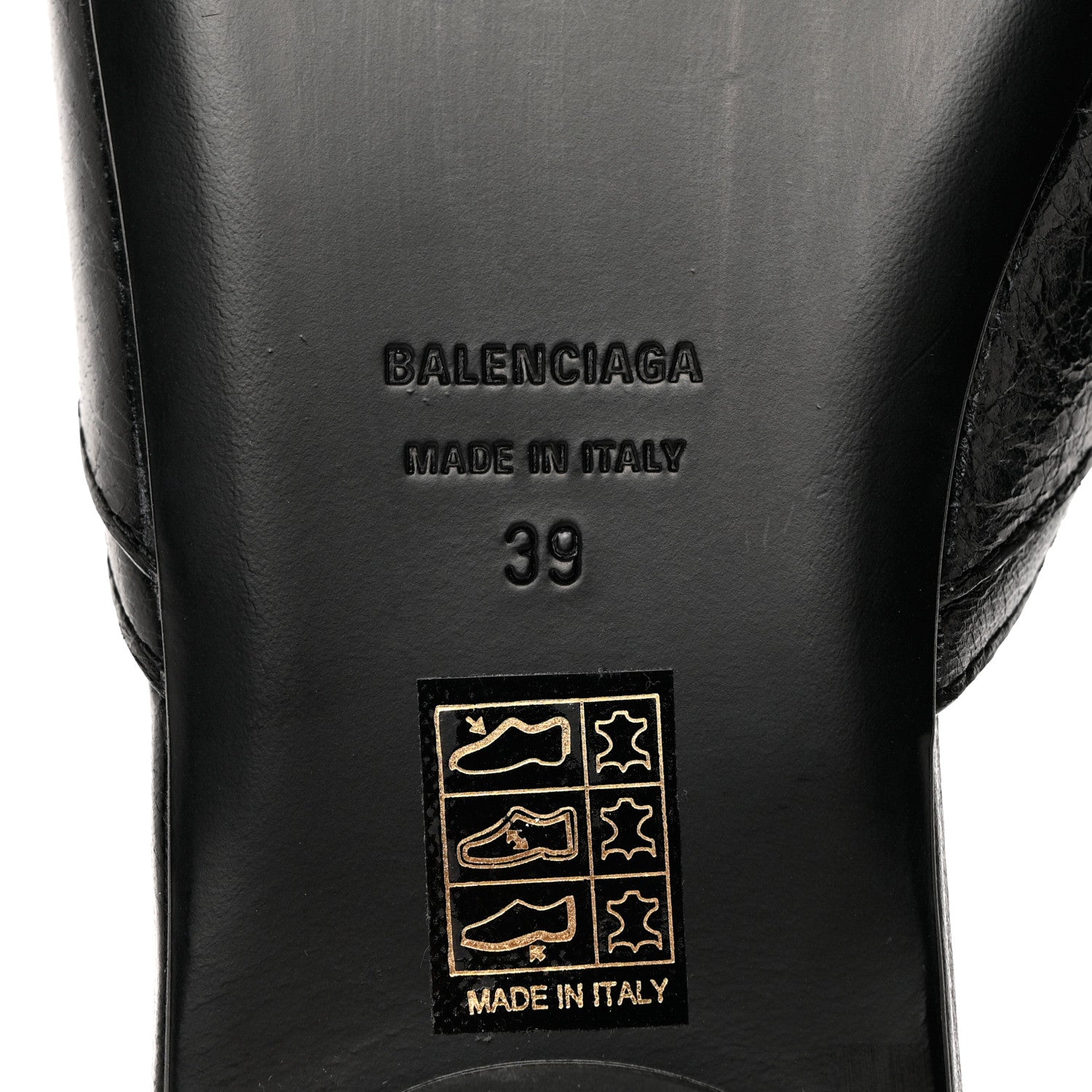 Balenciaga Agneau Arena Cagole Flat Slide Sandals 39 Black 8 of 9
