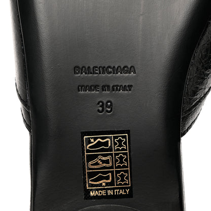 Balenciaga Agneau Arena Cagole Flat Slide Sandals 39 Black 8 of 9