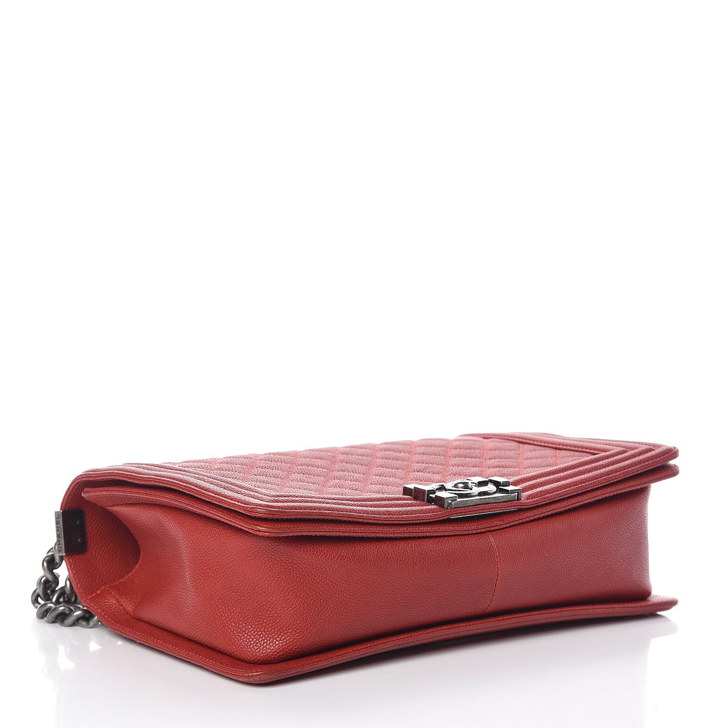 Caviar Quilted New Medium Boy Flap Dark Red