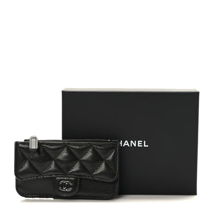 Chanel Caviar Quilted Flap Zip Card Holder Black 8 of 8