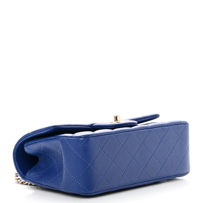 Chanel Lambskin Quilted Mini Top Handle Rectangular Flap Blue 4 of 12