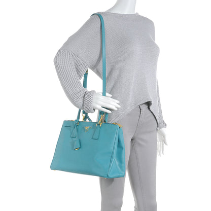 Prada Saffiano Lux Medium Tote Turchese 2 of 10
