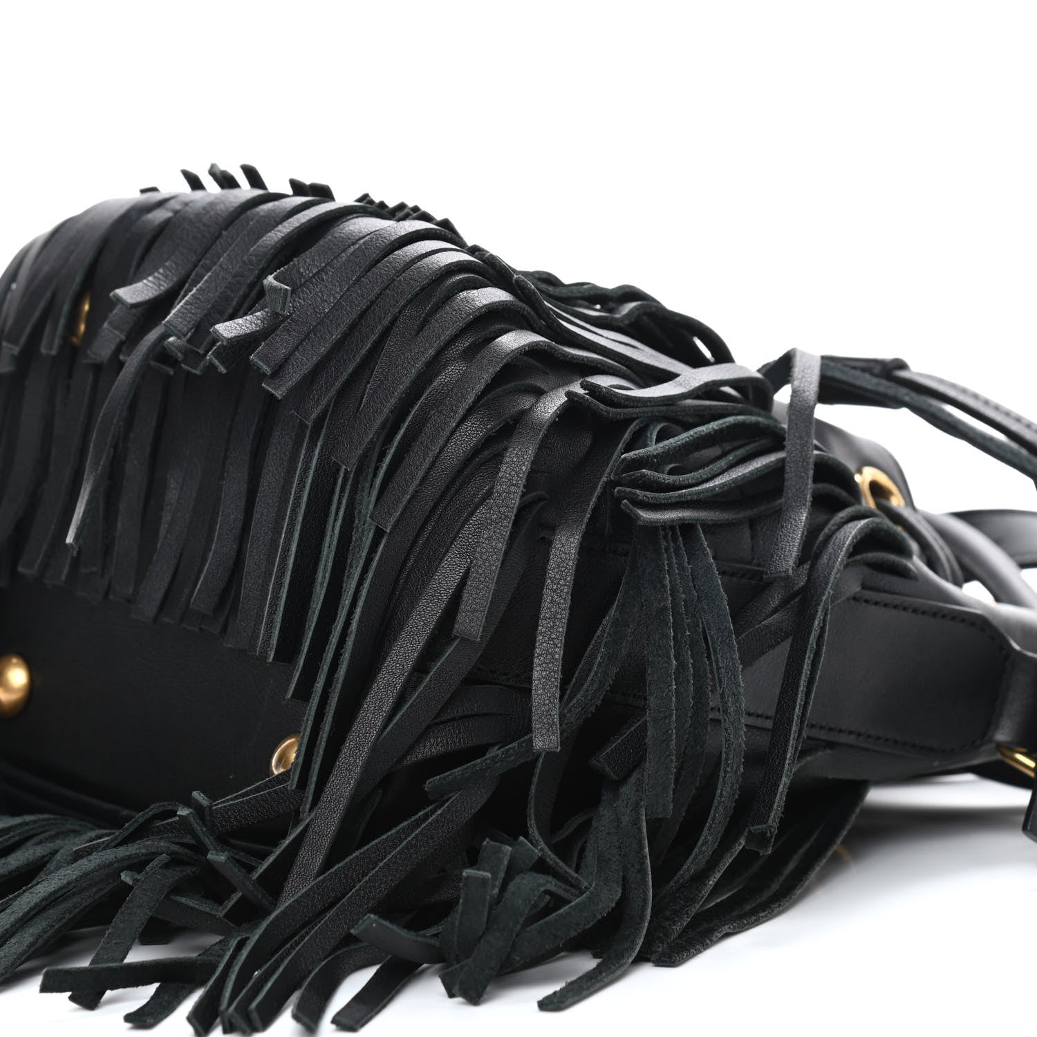 Saint Laurent Calfskin Small Emmanuelle Fringe Hobo Bag Black 8 of 8