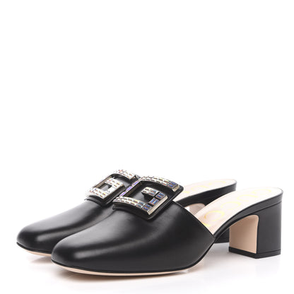 Gucci Malaga Kid Crystal Square G Madelyn Mules 40 Black 3 of 10