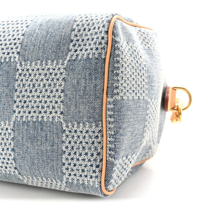 Louis Vuitton Damier Denim 3D Speedy Bandouliere 25 Bleu 9 of 9