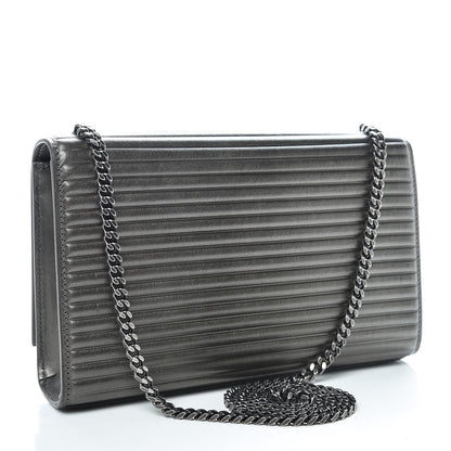 Saint Laurent Ribbed Calfskin Medium Monogram Kate Satchel Anthracite 3 of 11