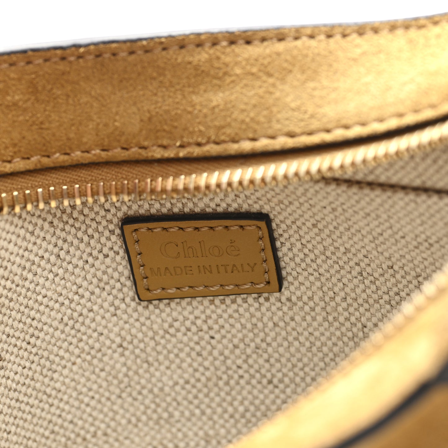 Suede Charms Hobo Bag Gold Khaki