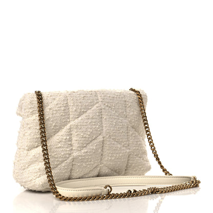 Saint Laurent Boucle Tweed Quilted Toy Loulou Puffer Monogram Chain Satchel Craie 2 of 6