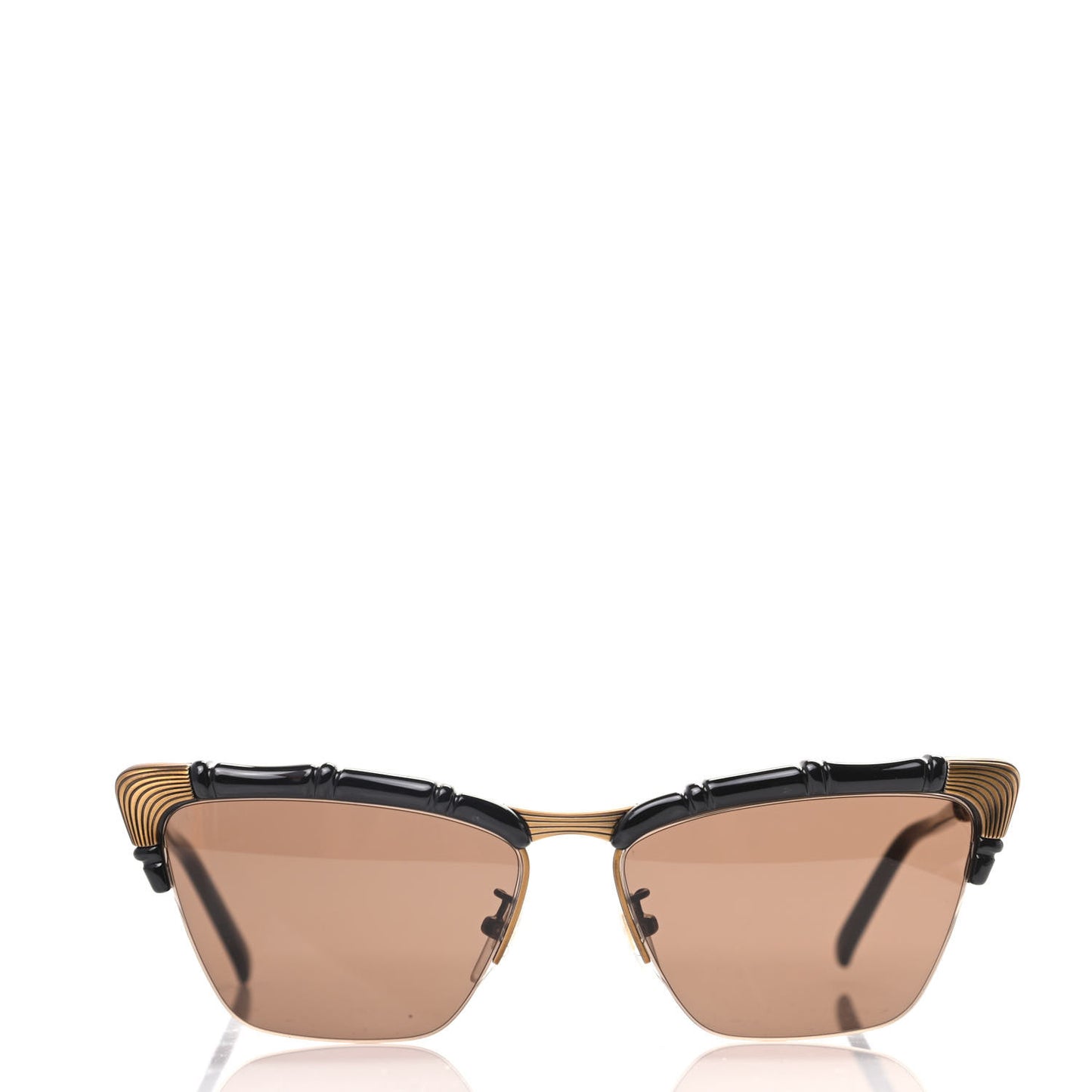 Acetate Metal Bamboo Sunglasses GG660S Black Brown