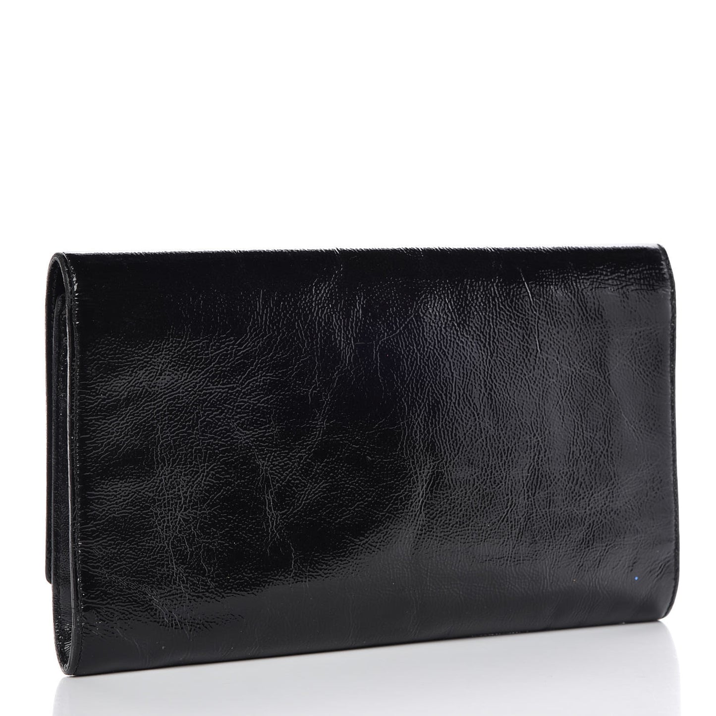 Textured Patent Monogram Large Belle De Jour Clutch Black