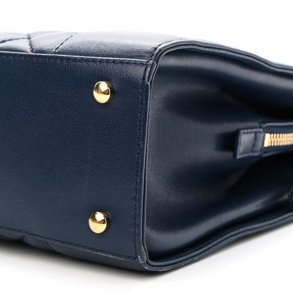 Chanel Sheepskin Quilted Mademoiselle Vintage Shopping Tote Navy 8 of 10