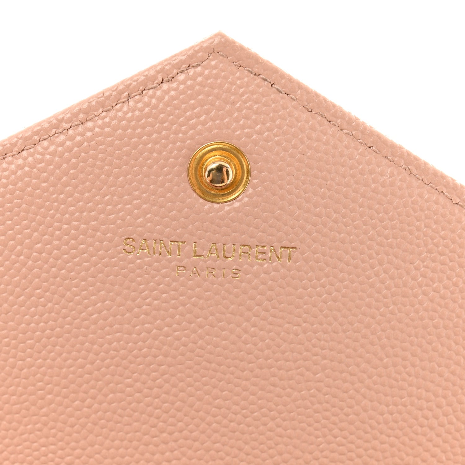 Saint Laurent Grain De Poudre Matelasse Chevron Monogram Chain Wallet Pale Pink 7 of 16