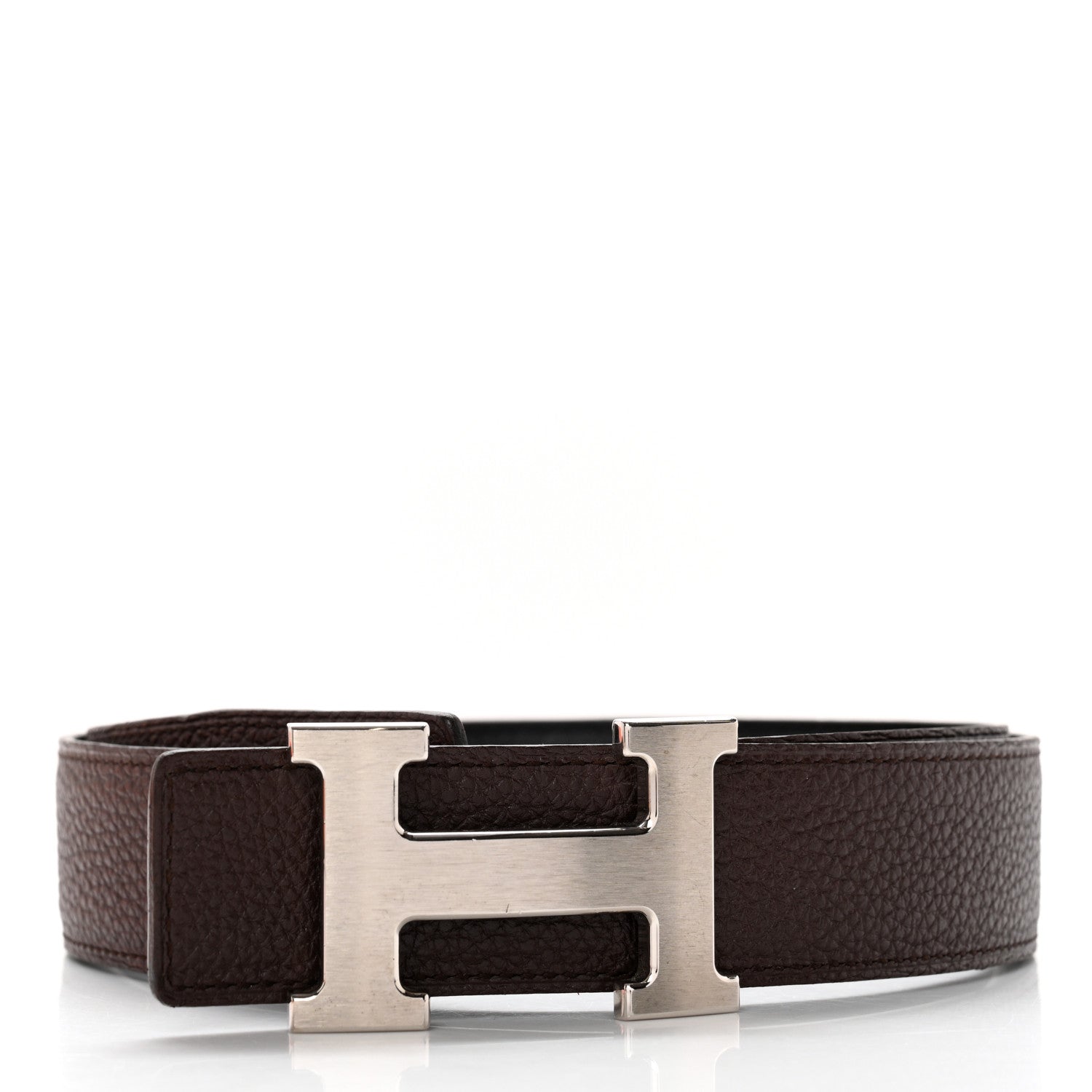 Hermes Box Togo 32mm H Belt 80 Black Chocolate 2 of 10